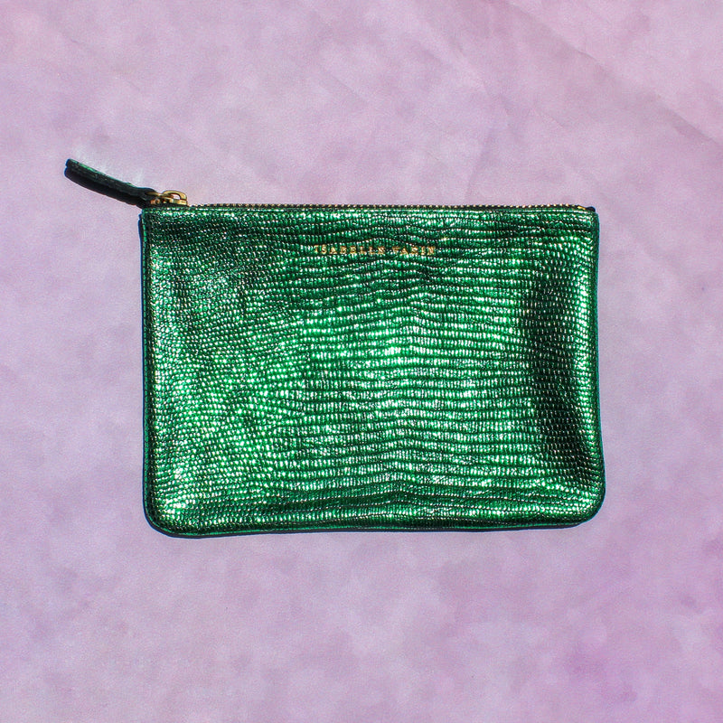 Shimmer Leather Pouch - Small