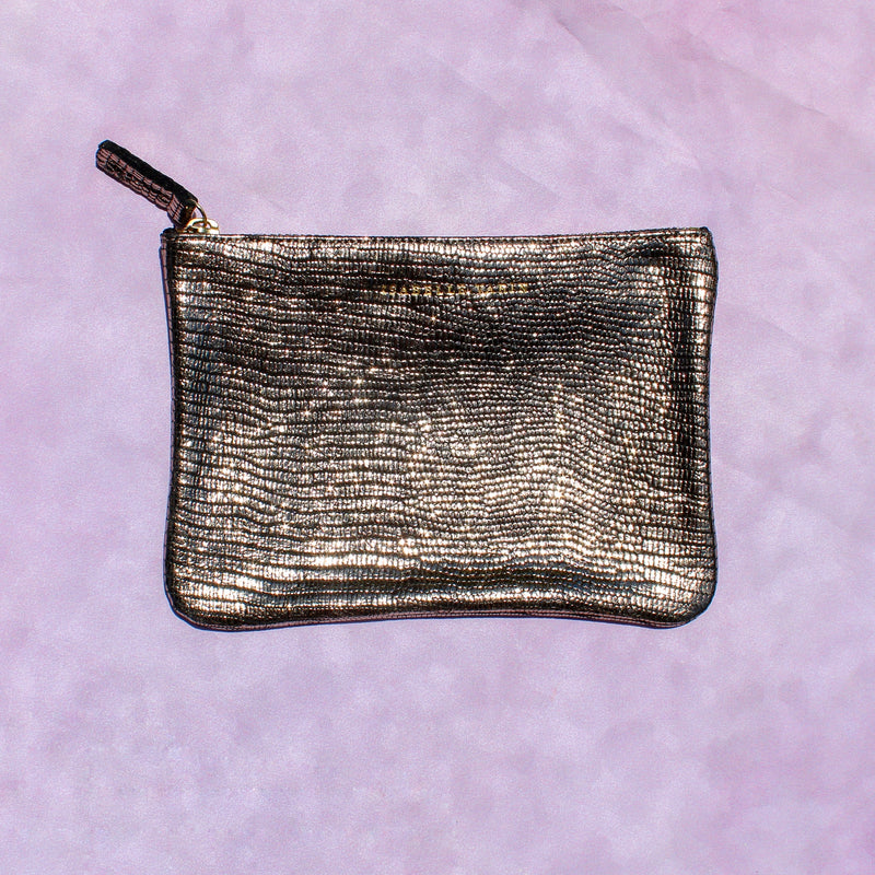 Shimmer Leather Pouch - Small