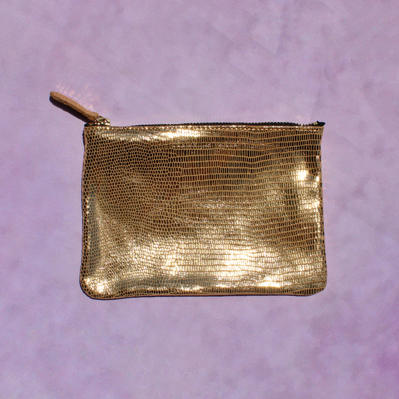 Shimmer Leather Pouch - Small