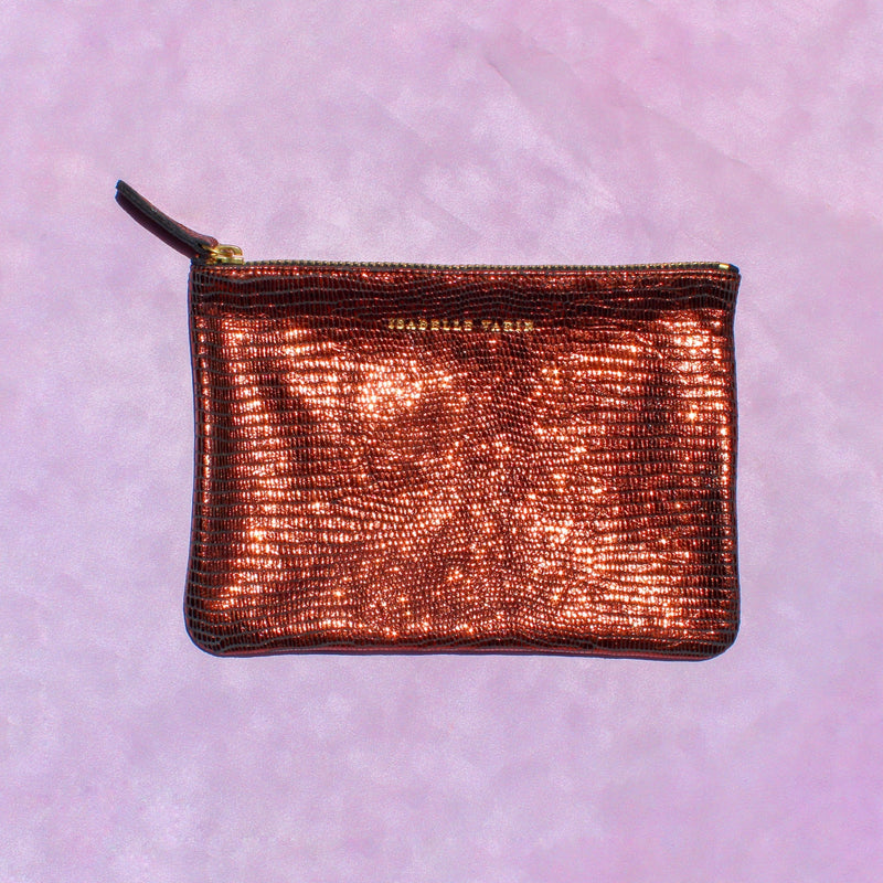 Shimmer Leather Pouch - Small