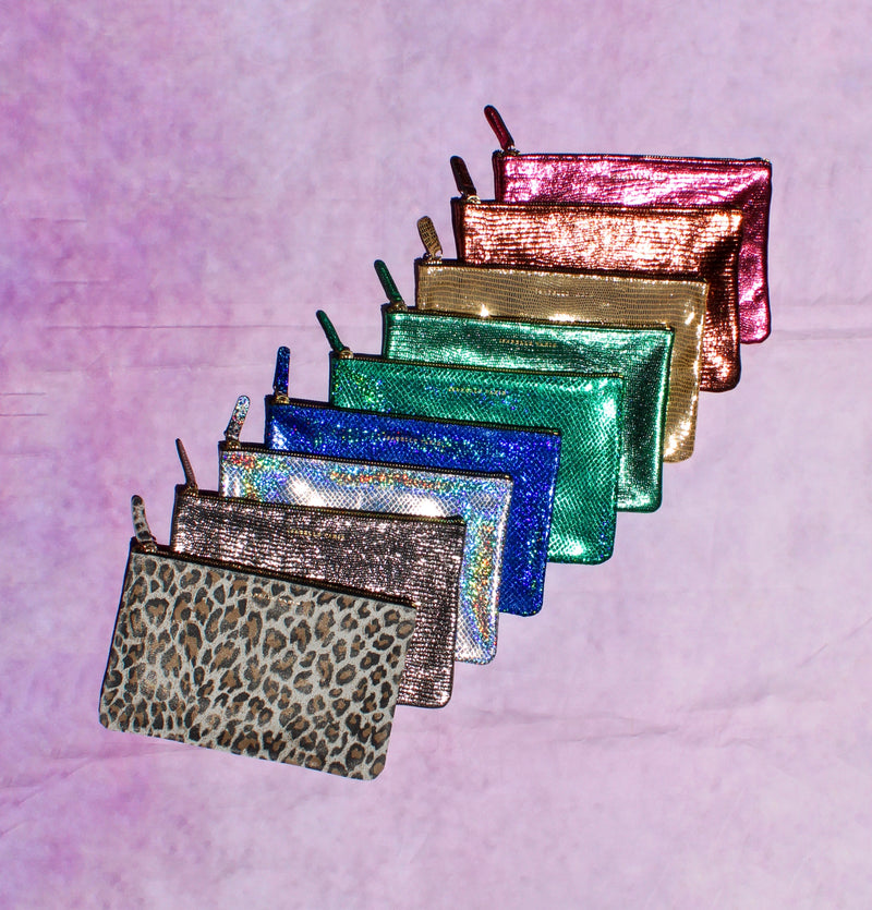 Shimmer Leather Pouch - Small