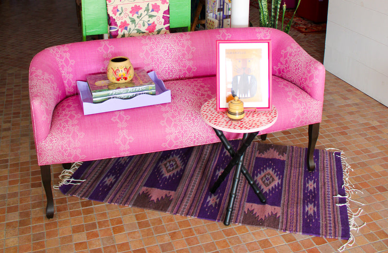 Elena Settee in Aswan Fabric - In Stock