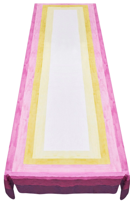 Shades of Pink Linen Tablecloth