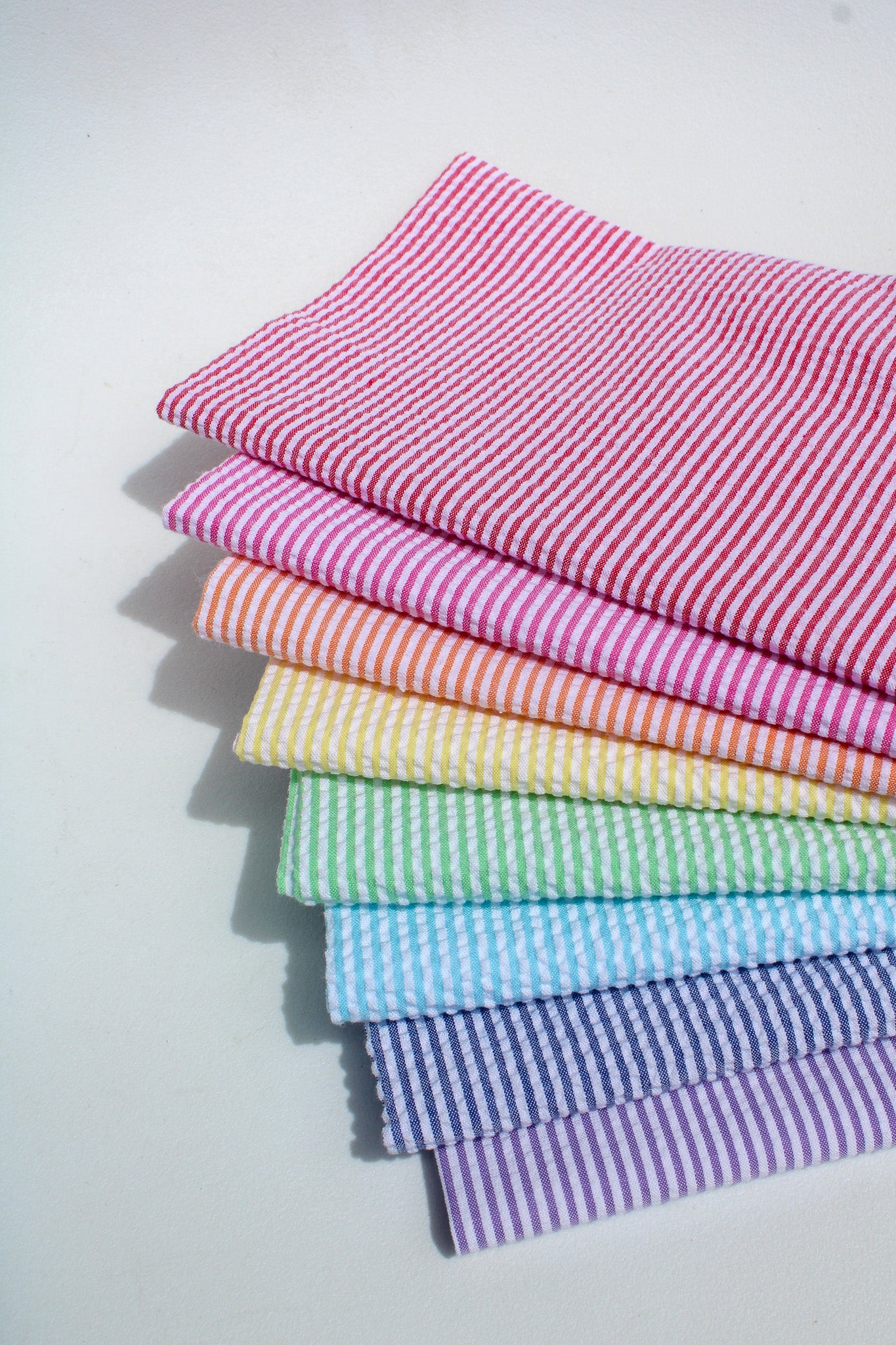 Rainbow Seersucker Napkins - Set of 8