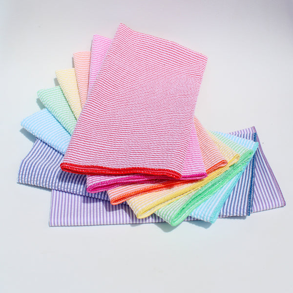 Rainbow Seersucker Napkins - Set of 8