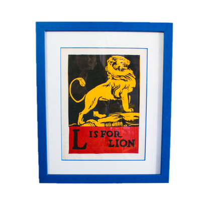 Framed "L is for Lion" from First Edition (1923) ABC Book by C.B. Falls