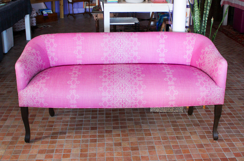 Elena Settee in Aswan Fabric - In Stock