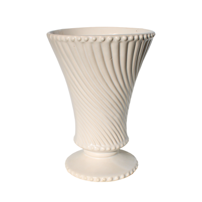 McCoy Pottery Swirl White Footed Vases