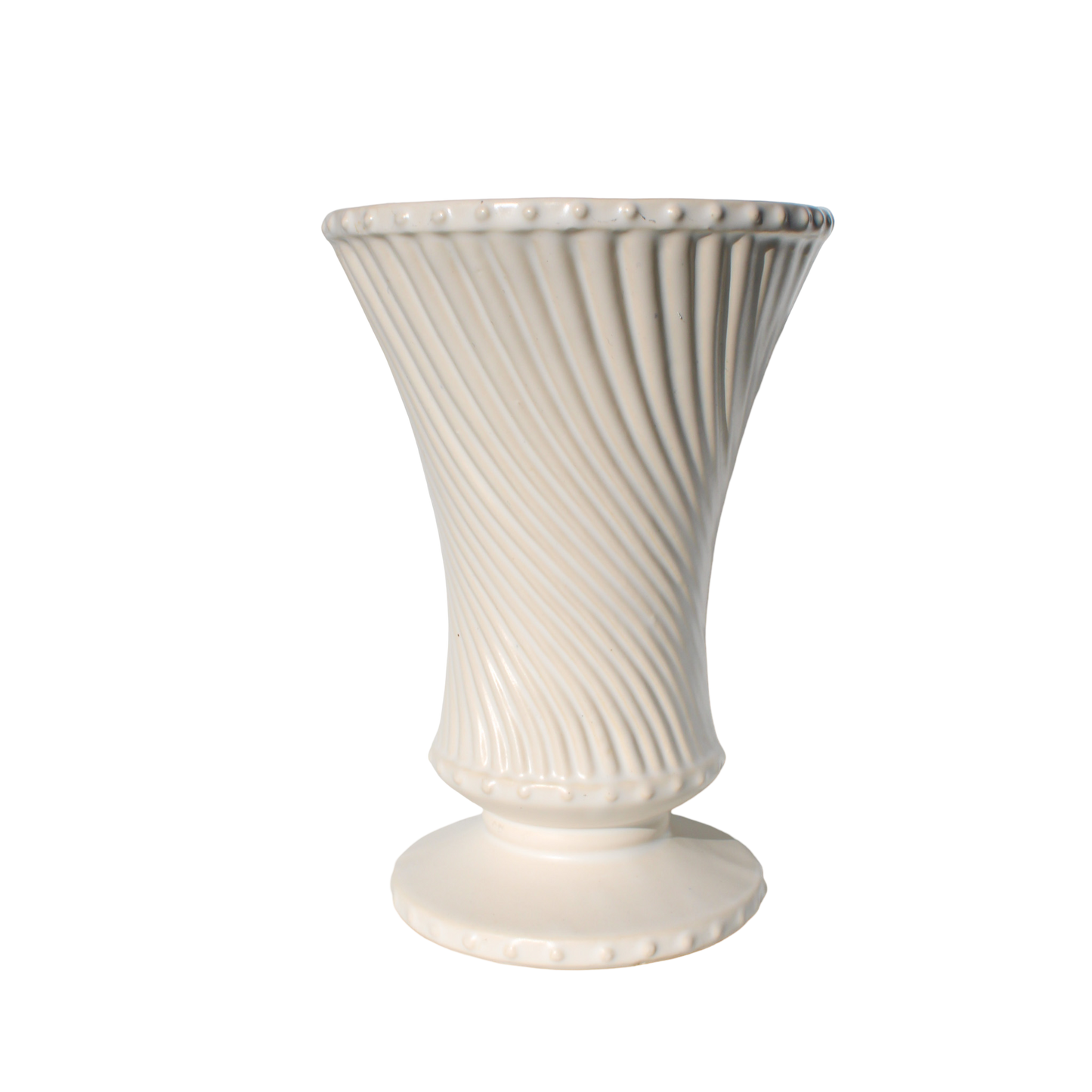 McCoy Pottery Swirl White Footed Vases