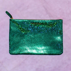 Shimmer Leather Pouch - Medium