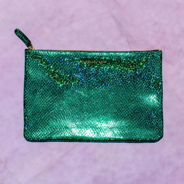 Shimmer Leather Pouch - Medium