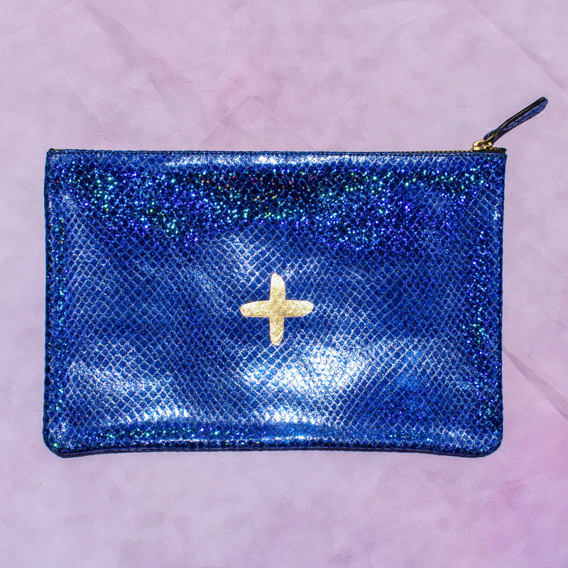 Shimmer Leather Pouch - Medium