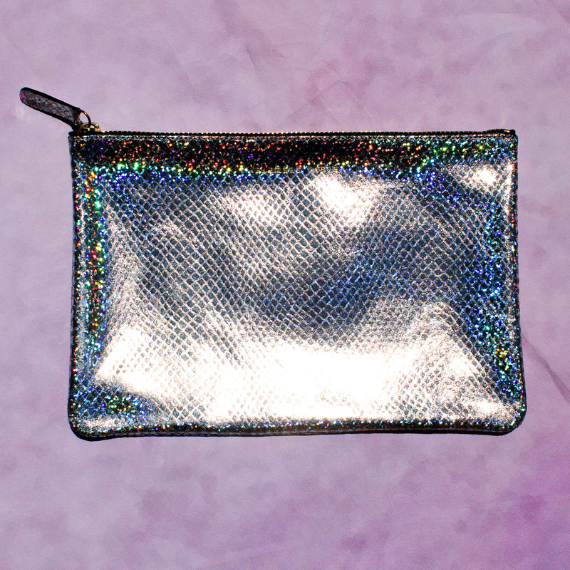 Shimmer Leather Pouch - Medium