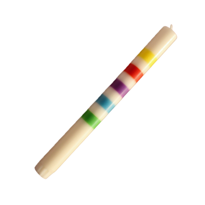 Happy Birthday Rainbow Stripe Taper
