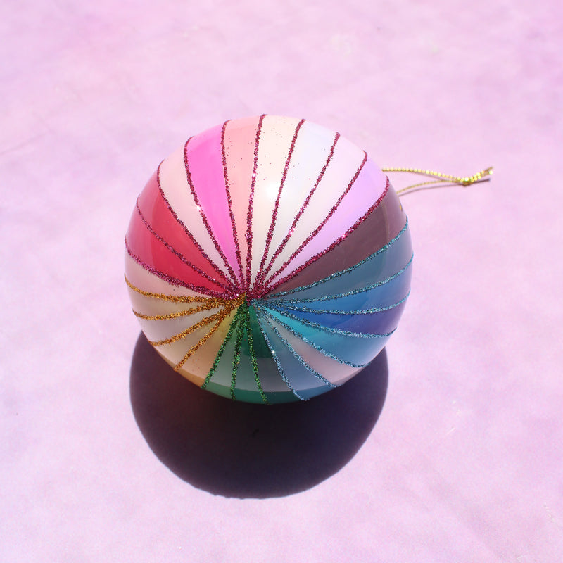 Rainbow Glitter Spectrum Bauble Ornament
