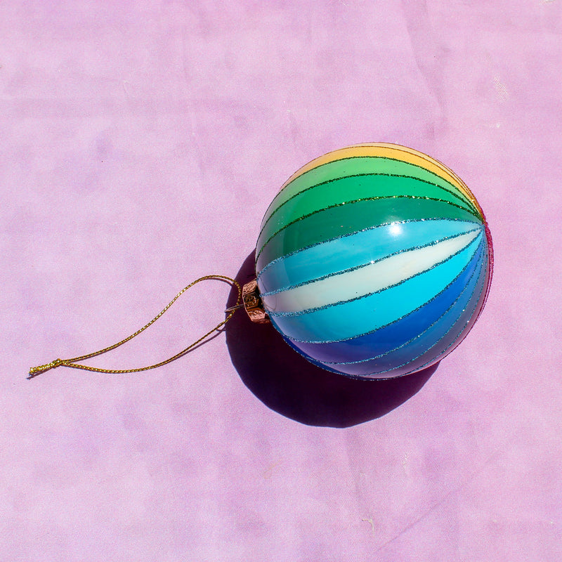 Rainbow Glitter Spectrum Bauble Ornament