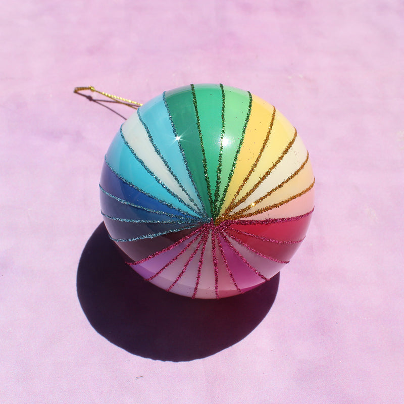 Rainbow Glitter Spectrum Bauble Ornament