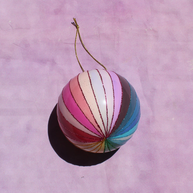Rainbow Glitter Spectrum Bauble Ornament
