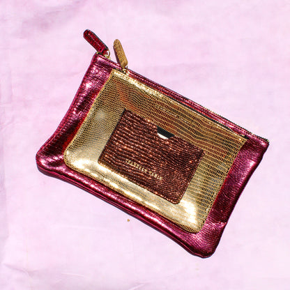 Shimmer Leather Pouch - Small