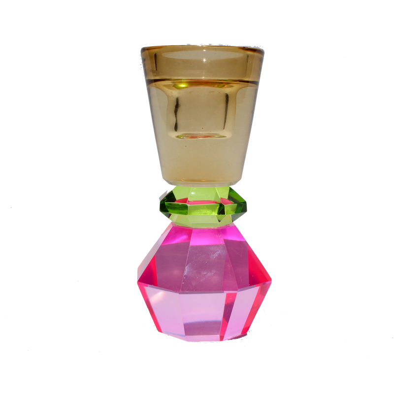 Diamond Cone Crystal Candleholder