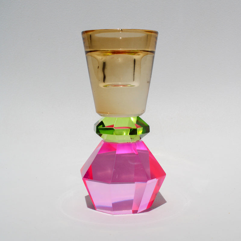 Diamond Cone Crystal Candleholder