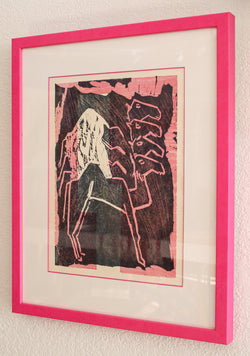 Framed "Le Dromadaire" Woodcut Print by Bernard Lorjou, 1965