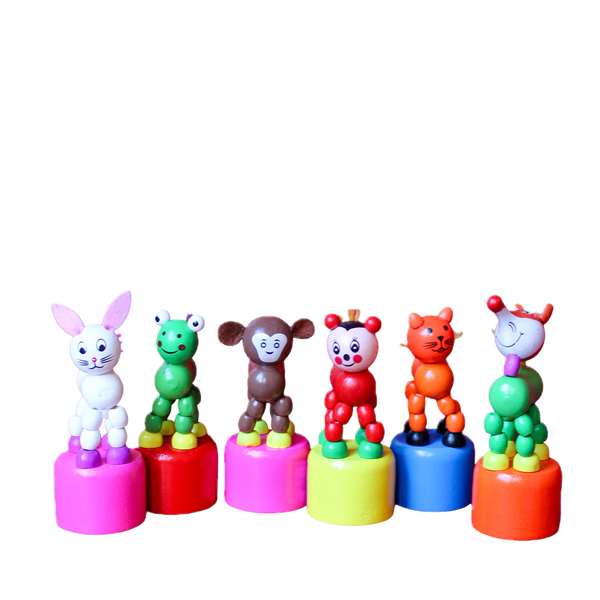 Wooden Animal Push Puppets