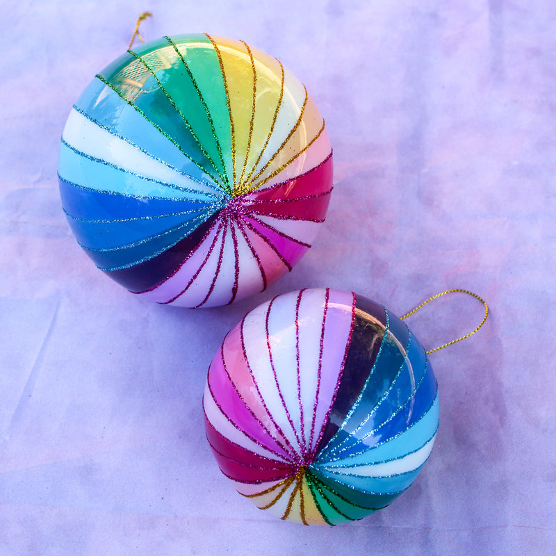 Rainbow Glitter Spectrum Bauble Ornament
