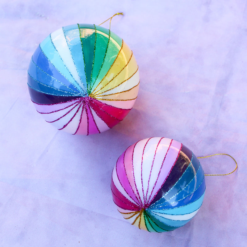 Rainbow Glitter Spectrum Bauble Ornament