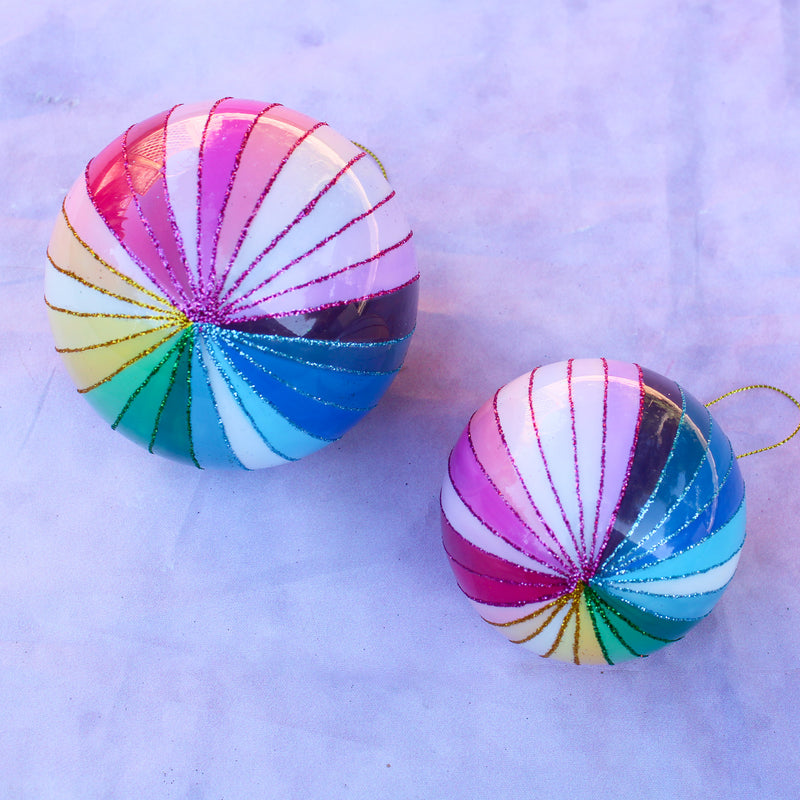 Rainbow Glitter Spectrum Bauble Ornament