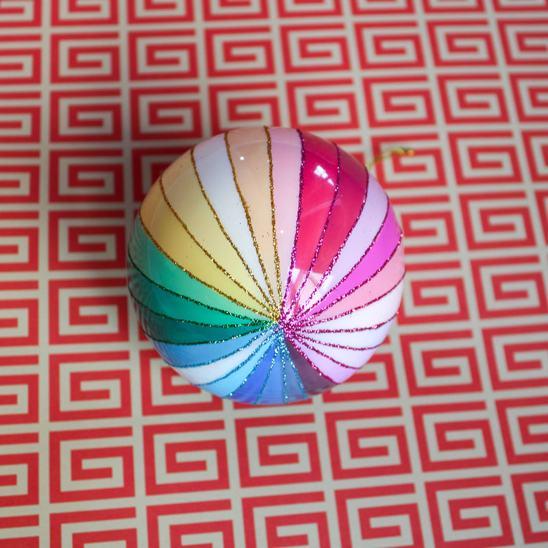 Rainbow Glitter Spectrum Bauble Ornament