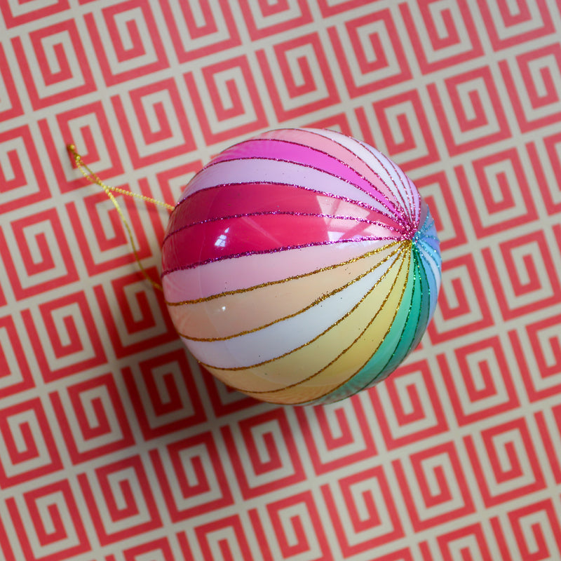 Rainbow Glitter Spectrum Bauble Ornament