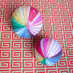 Rainbow Glitter Spectrum Bauble Ornament