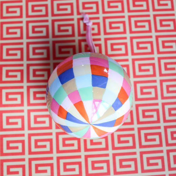 Bright Checker Plaid Bauble Ornament