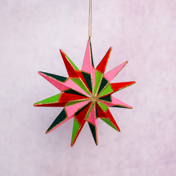 Pinwheel Glitter Star Ornament