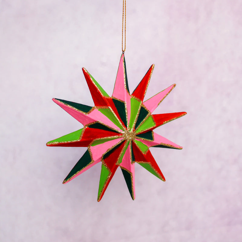 Pinwheel Glitter Star Ornament