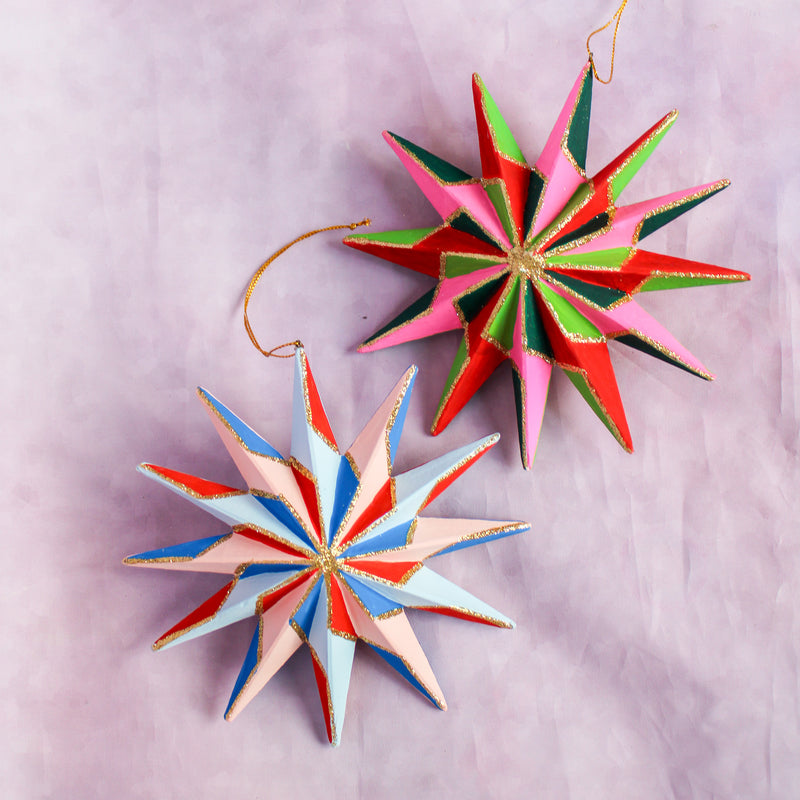 Pinwheel Glitter Star Ornament