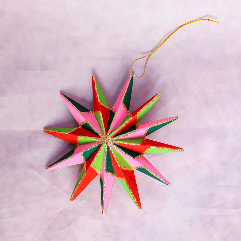 Pinwheel Glitter Star Ornament