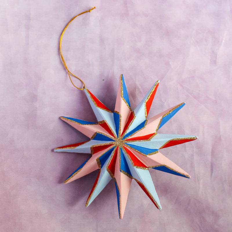 Pinwheel Glitter Star Ornament