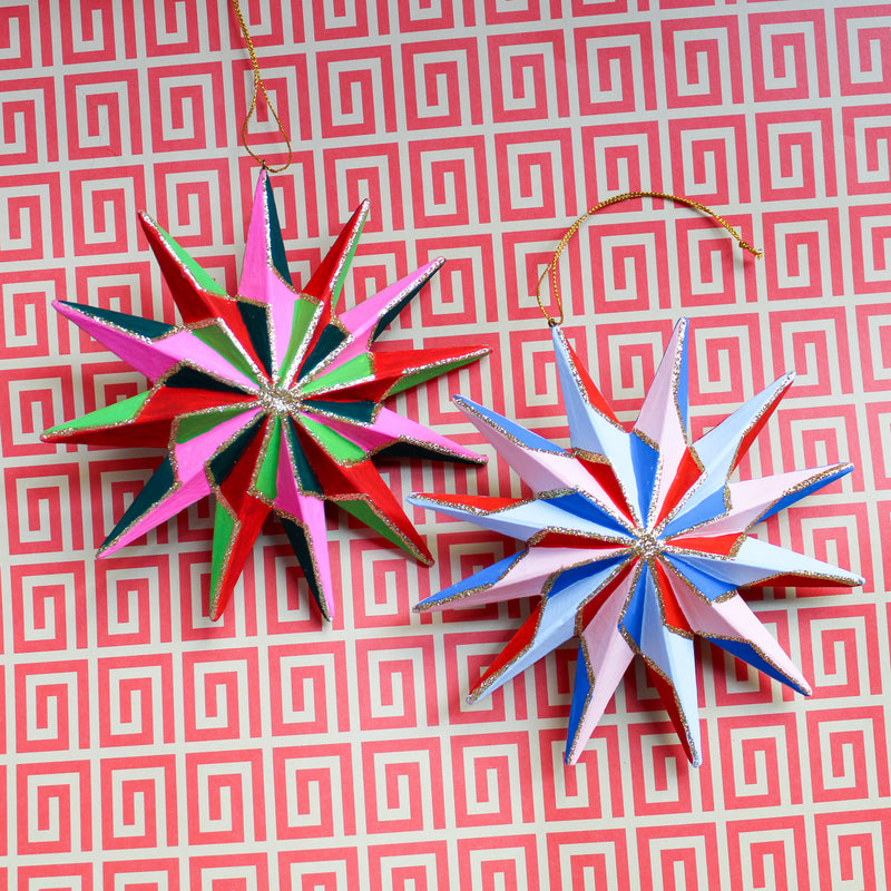 Pinwheel Glitter Star Ornament