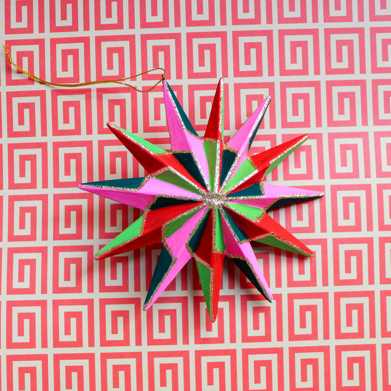 Pinwheel Glitter Star Ornament