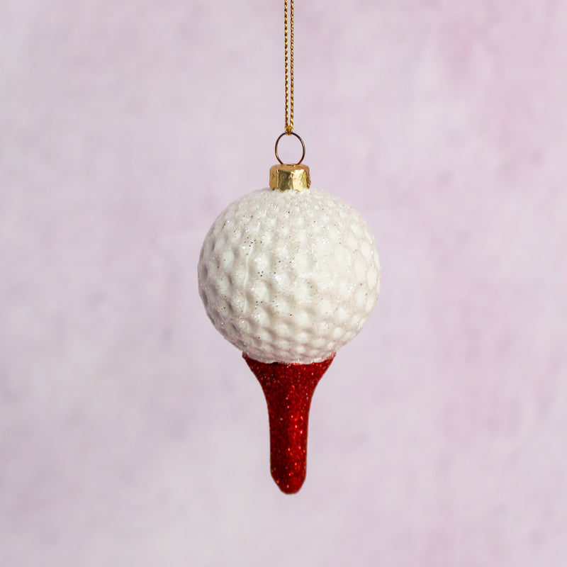 Golf Ball on Tee Ornament