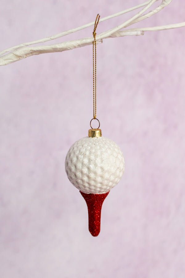 Golf Ball on Tee Ornament