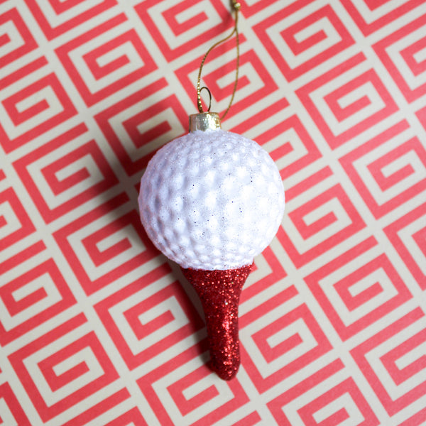 Golf Ball on Tee Ornament
