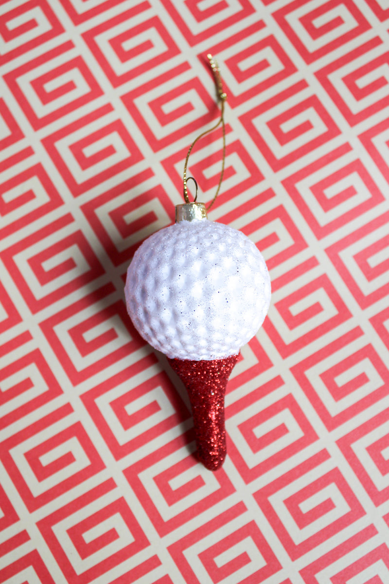 Golf Ball on Tee Ornament