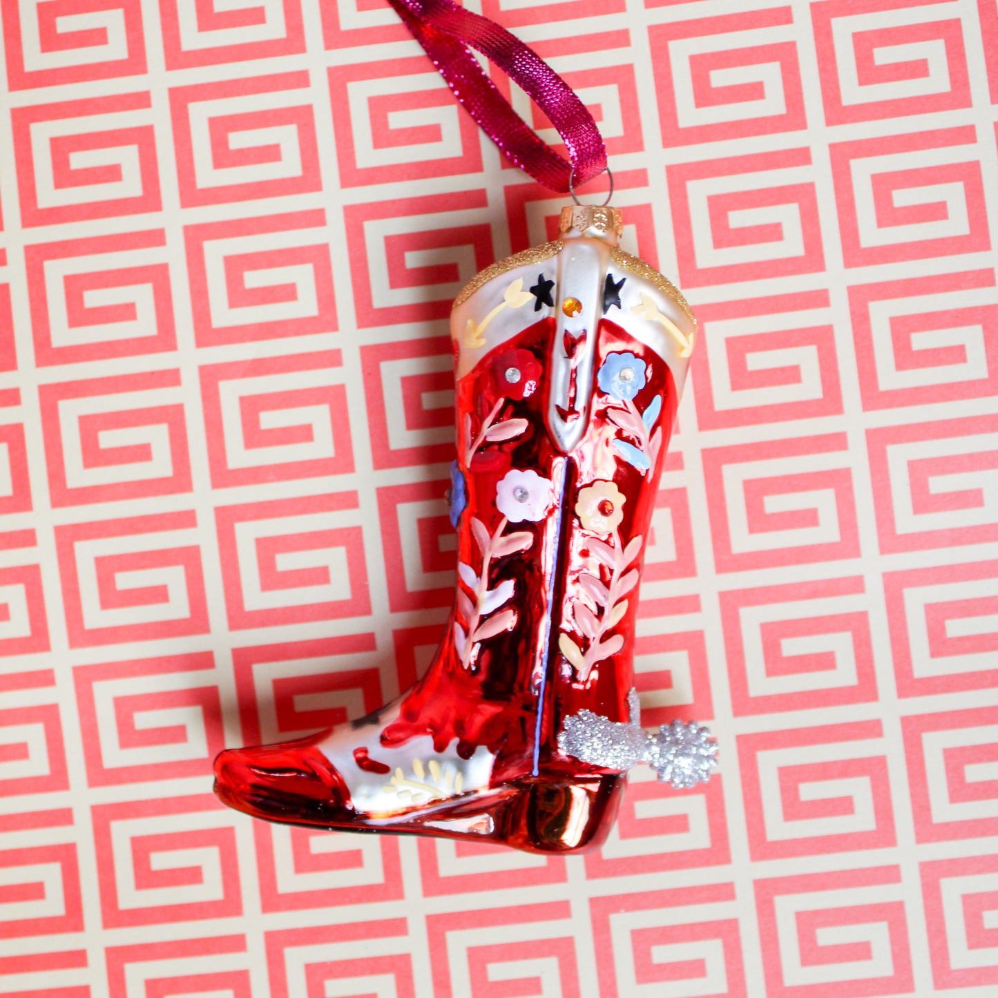 Rhinestone Cowboy Boot Ornament