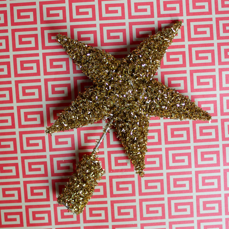 Tinsel Star Tree Topper - Gold