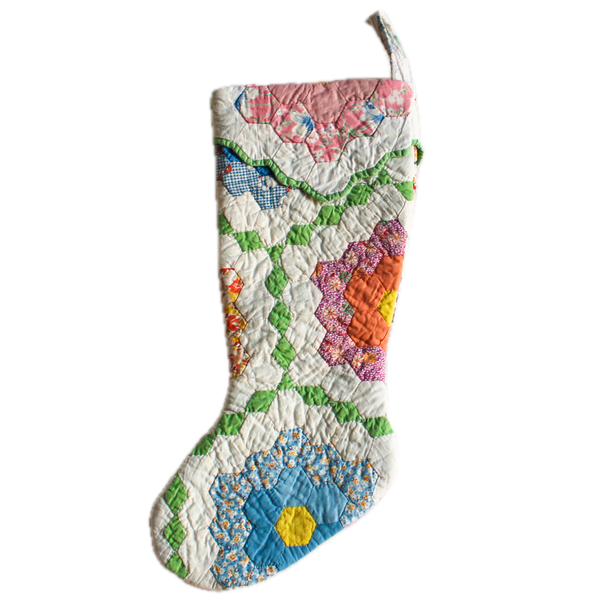 Vintage Quilt Stocking No. 12
