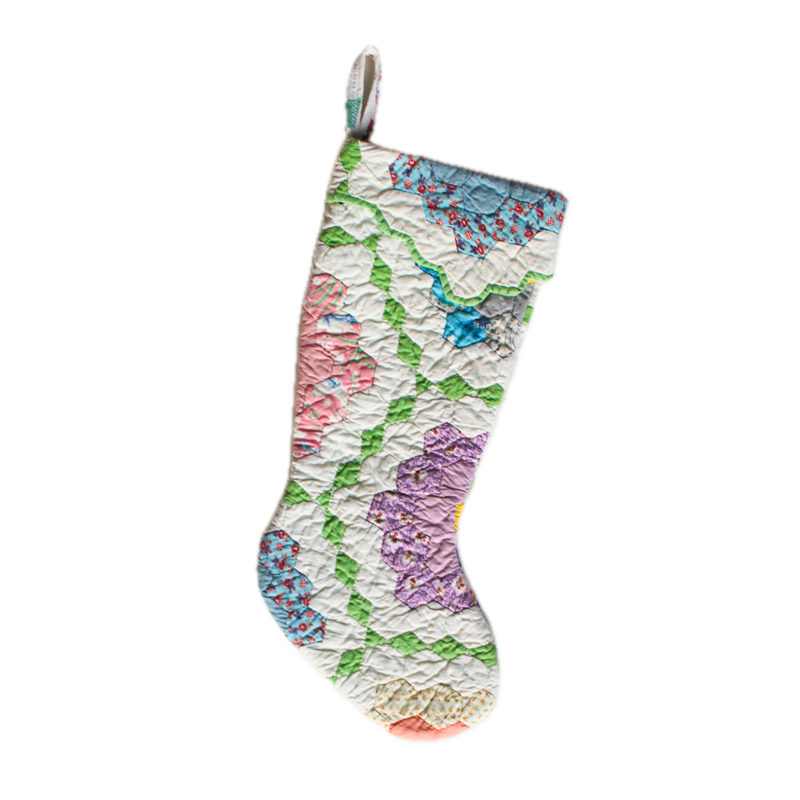 Vintage Quilt Stocking No. 6