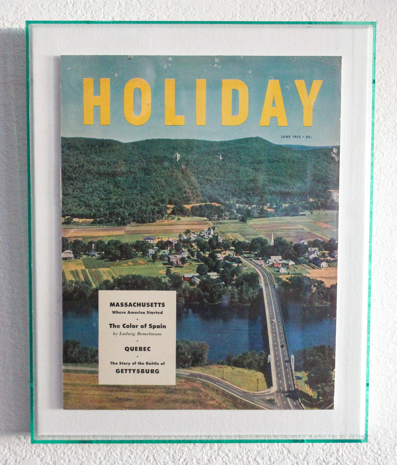 Framed Holiday Magazine Cover - June 1952, "Massachusetts" (Pink Frame)